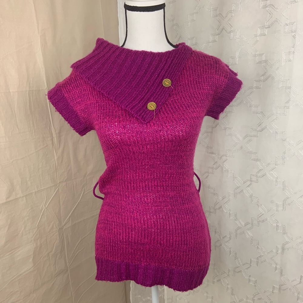 Derek heart sweater folded turtleneck sz Medium